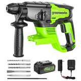 24V Rotary Hammer, 4.0Ah USB Battery and 2A Charger Included