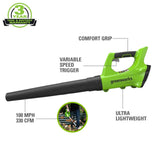 24V String Trimmer and 100 MPH - 330 CFM Jet Blower Combo, 2.0Ah Battery and Charger Included
