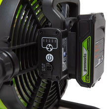 Load image into Gallery viewer, 24V Fan with 2.0Ah USB Battery and AC Adapter/Charger
