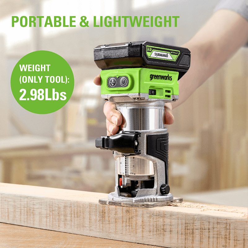 24V Brushless Compact Router, 2.0Ah Battery and Charger Included ...
