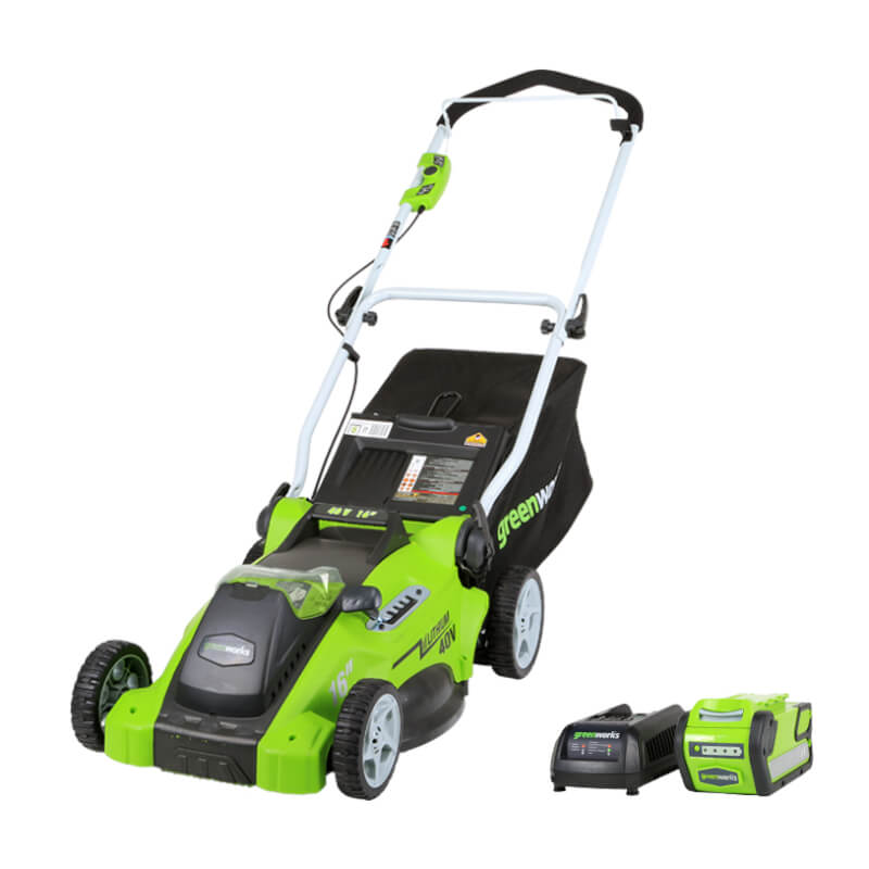 Greenworks 40V 16" Cordless Push Lawn Mower, 4.0Ah Battery and Charger Included