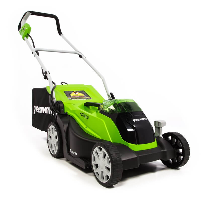 Greenworks 40V 14" Cordless Push Lawn Mower, 4.0 AH Battery and Charger Included