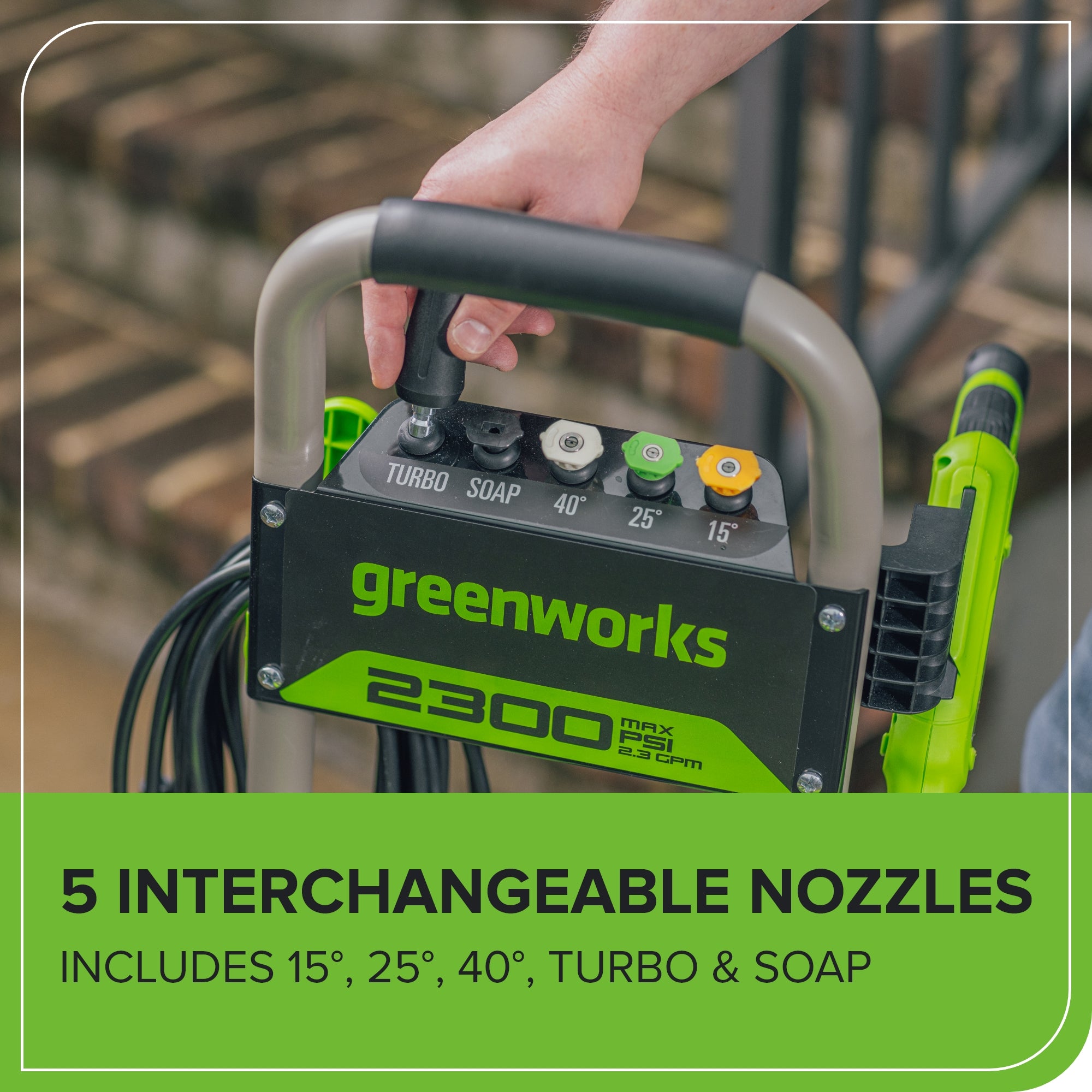 2300 PSI 2.3 GPM Brushless Electric Pressure Washer – Greenworks
