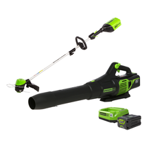 Load image into Gallery viewer, 60V 13&quot; String Trimmer &amp; 60V 130 MPH - 610 CFM Jet Blower Combo Kit, 2.5Ah Battery and Charger Included

