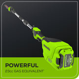 60V 20" Cordless Battery Pole Hedger, 2.0Ah Battery and 3A Charger Included