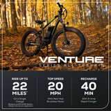 80V VENTURE Series 26” Fat Tire Electric Mountain Bike (Tool Only)