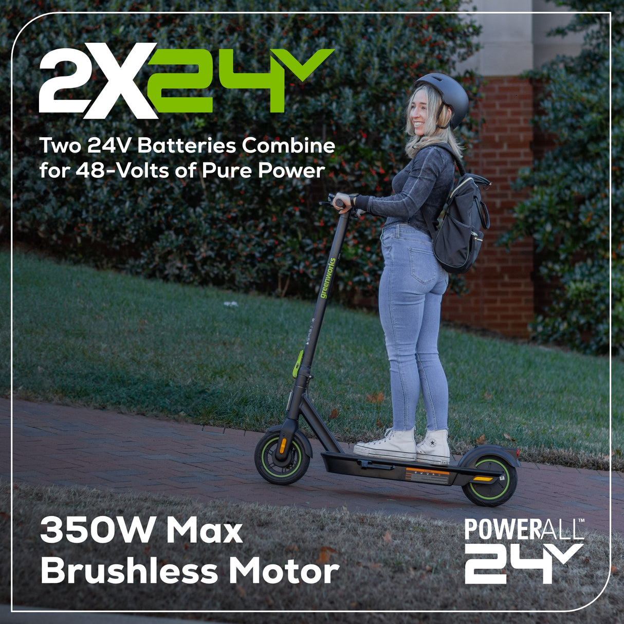 48V (2x24V) STEALTH Series Electric Scooter, (2) 4.0Ah Batteries and Dual Port Charger Included