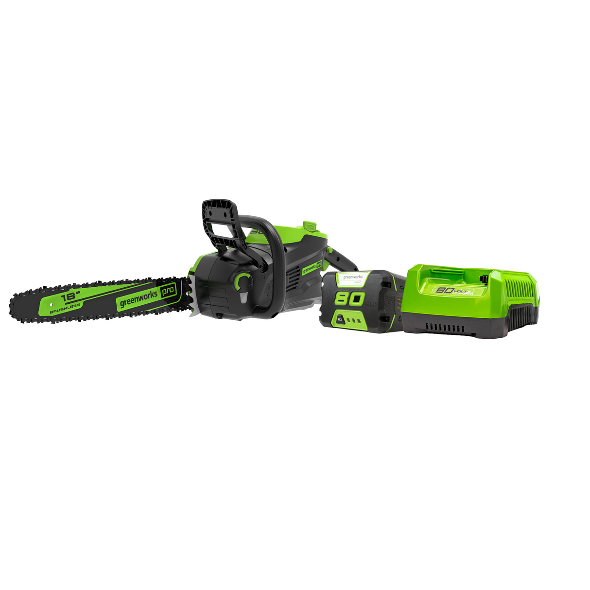 80V 18" Brushless Chainsaw, 2.0Ah Battery and Charger Included