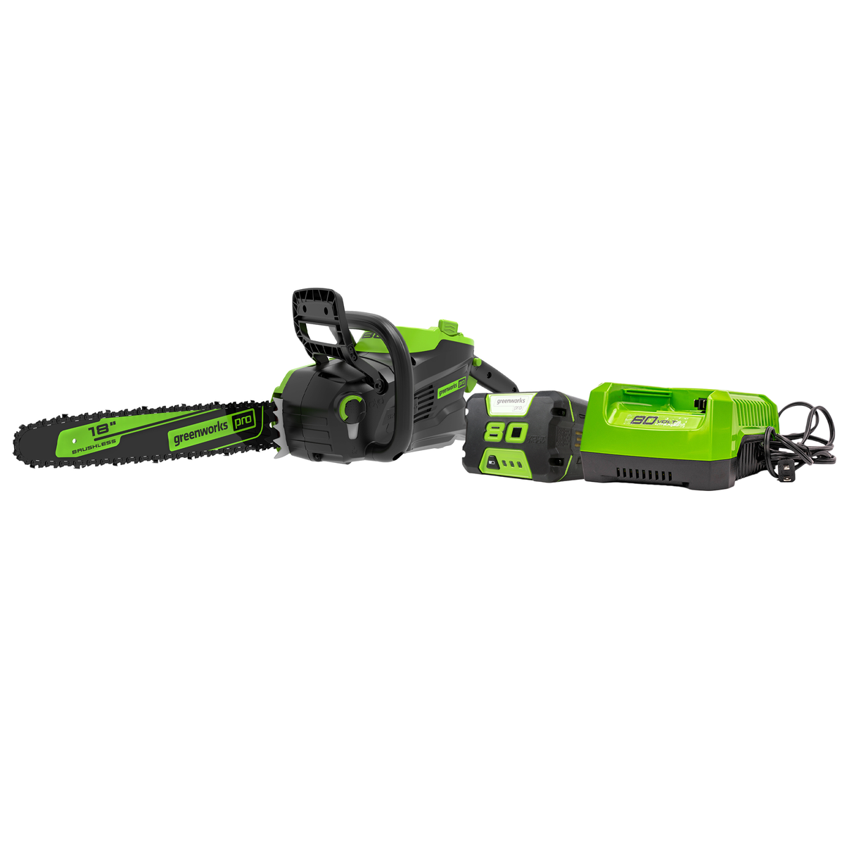 80V 18" Brushless Chainsaw, 2.0Ah Battery and Charger Included