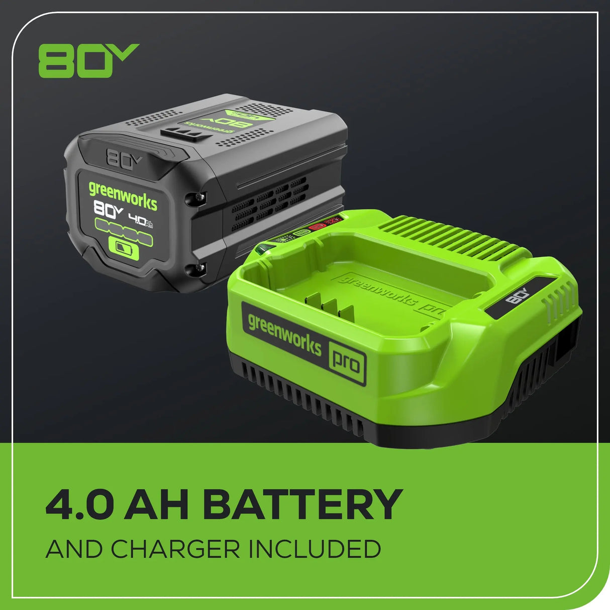 80V 18" Brushless Cordless Chainsaw, 4.0Ah Battery and Charger Included