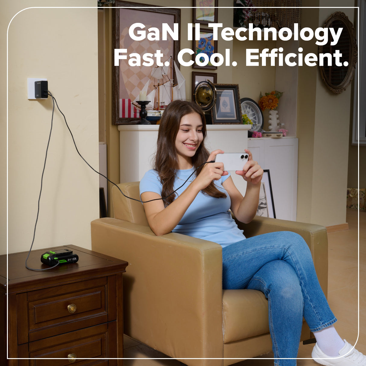 Greenworks POWERALL 100W Charger with (2) USB-C ports and USB-A Port