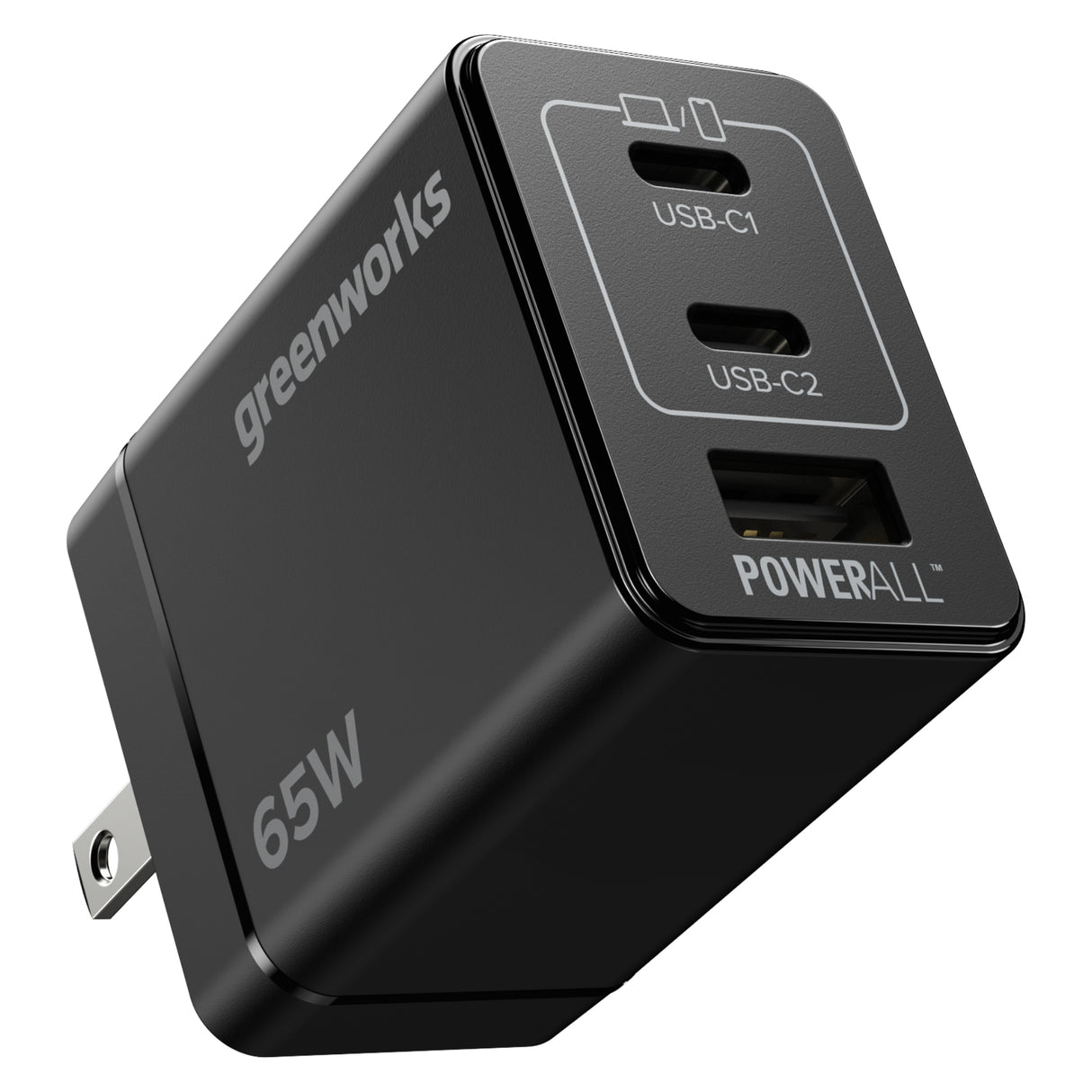 Greenworks POWERALL 65W Charger, 2x USB-C ports and USB-A Port