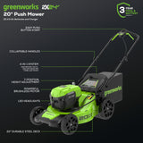 48V (2x24V) Lawn Mower & String Trimmer & Blower Combo, (2) 4.0Ah Batteries and Dual Port Charger Included