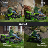 80V 30" CrossoverT Riding Lawn Tractor, (4) 6.0Ah Batteries and 600 Watt Charger Included