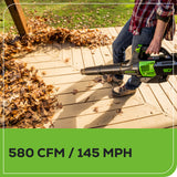 80V 145 MPH - 580 CFM Brushless Leaf Blower (Tool Only) - BL80L00