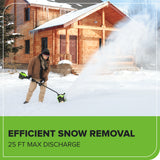 Greenworks 80V 12" Brushless Snow Shovel, 2.0Ah Battery and Charger Included