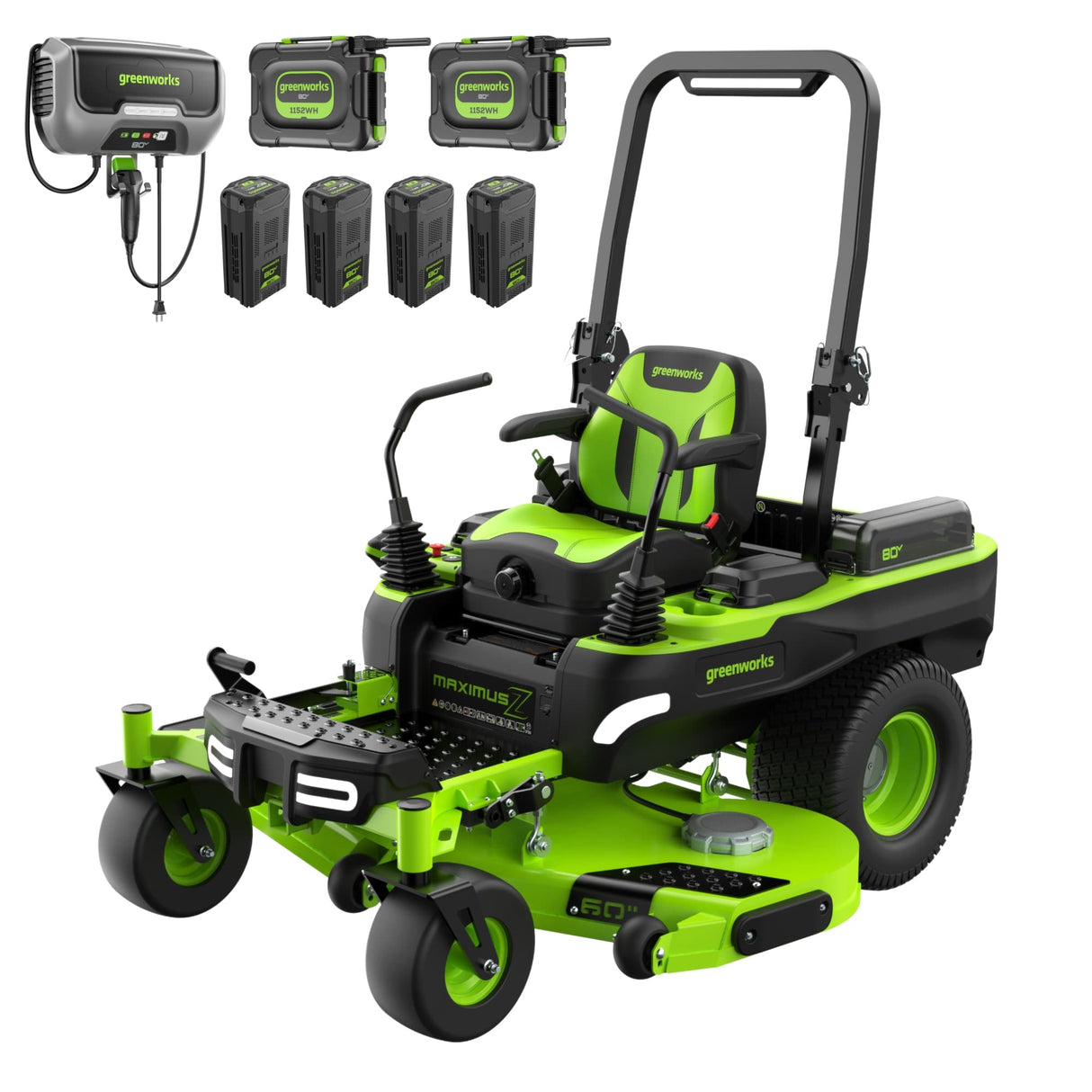 80V 60" Maximus Z Zero Turn Mower, (2) 16Ah, (4) 8.Ah  Batteries and 1.5Kw Charger Included | MZ6081