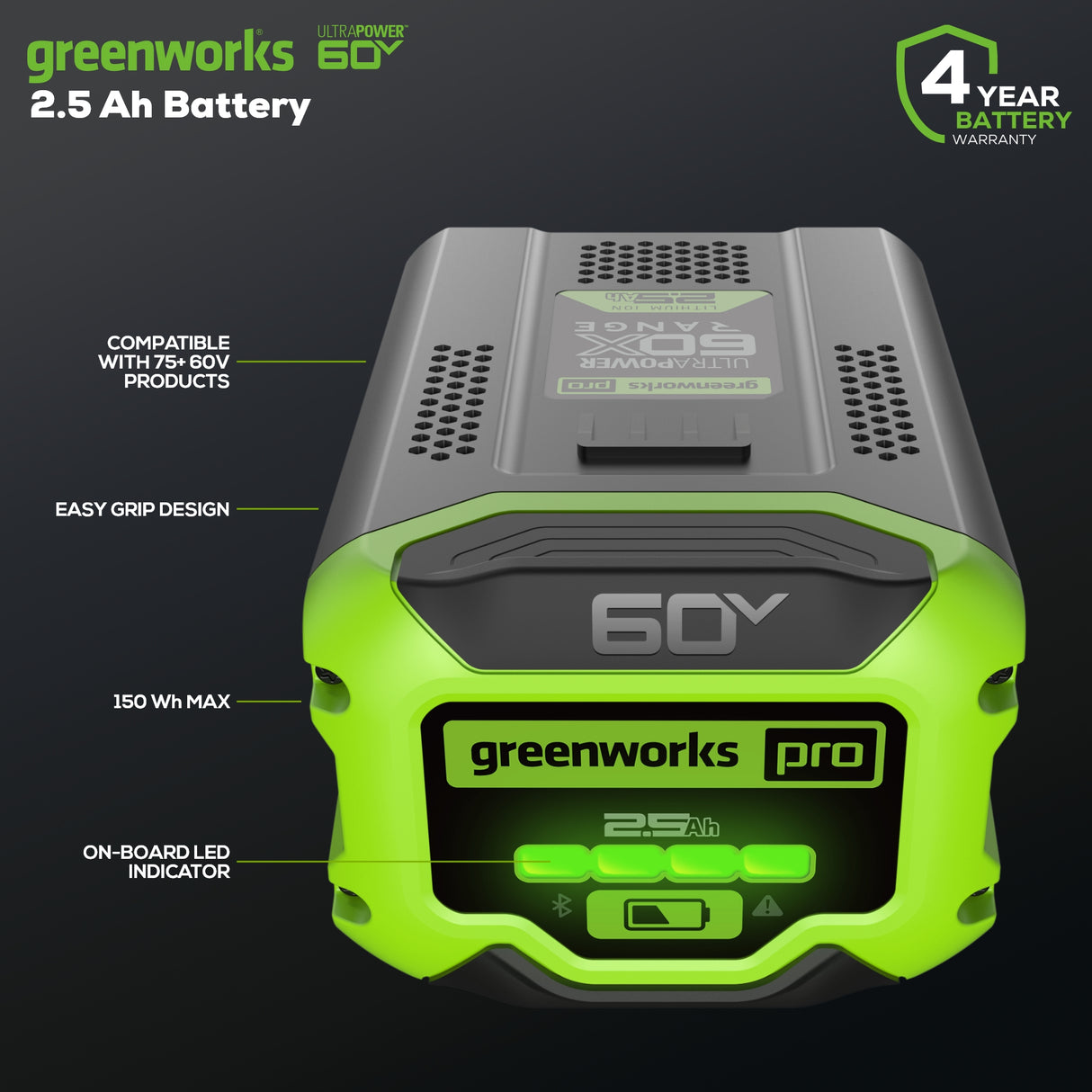 Batterie 60 V Pro X-Range 2,5 Ah