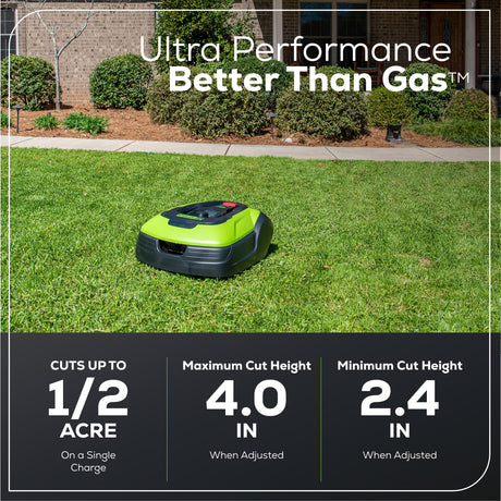 Optimow®  1/2 Acre High Cut - 50H Robotic Lawn Mower, Garage and Extra Blades