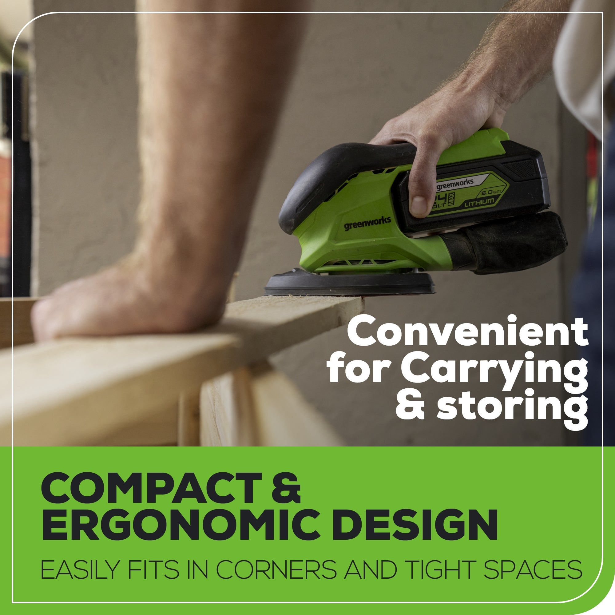 24V Finishing Sander (Tool Only) - CS24B00 – Greenworks Tools