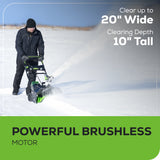 Souffleuse à neige sans fil Greenworks PRO 20 pouces 80 V (Outil seulement)