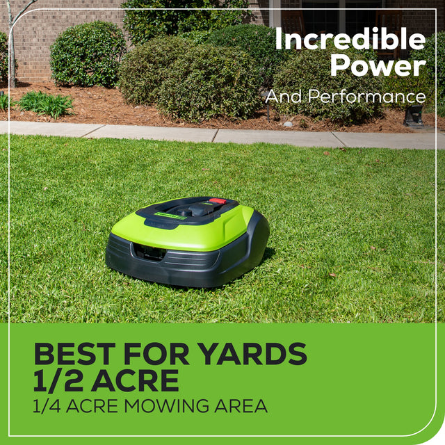 Optimow® 50H Robotic Lawn Mower - 1/2 Acre High Cut – Greenworks Tools ...