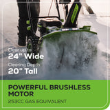 80V 24" Dual Stage Snow Thrower, (3) 4.0Ah Batteries and Charger BONUS: Protective Cover  (Costco Exclusive)