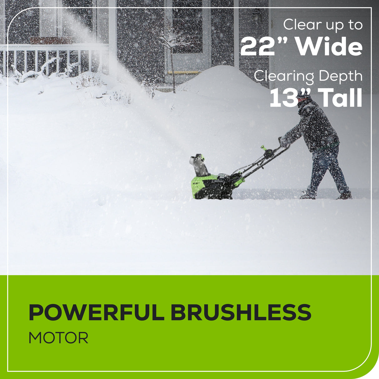 80V 22" Snow Thrower, 4.0Ah Battery and Rapid Charger Included