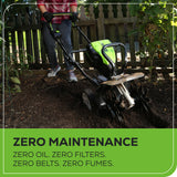 Cultivateur 80 V, 10 pouces, batterie 2,0 Ah et chargeur inclus