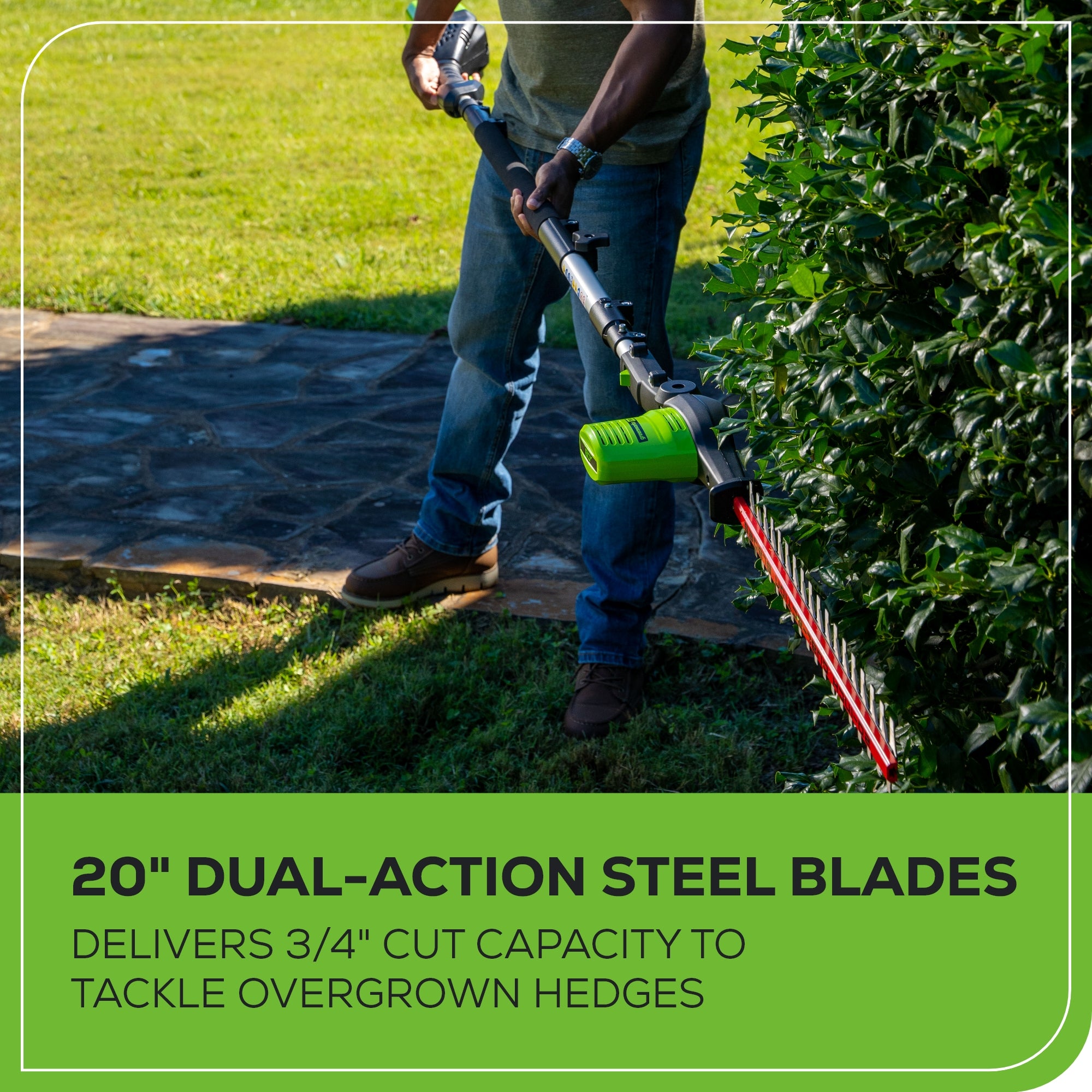 80V Pole Hedge Trimmer, 2.0Ah Battery and Charger Included
