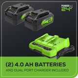 48V (2x24V) Axial Jet blower & Shear Shrubber, (2) 4.0Ah Batteries and Dual Port Charger Included