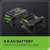 Scie à chaîne 60 V, 18 pouces avec batterie 4,0 Ah et chargeur