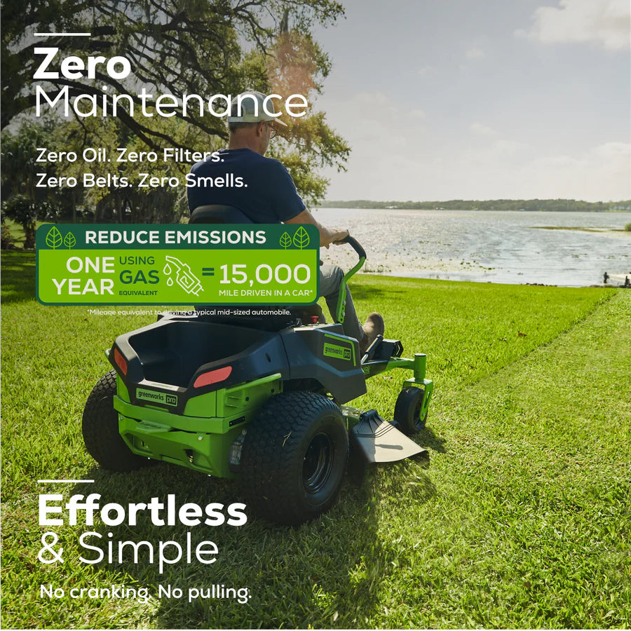 82V 42" Residential Zero Turn Lawn Mower, (6) 6.0Ah Batteries (3) Dual Port Chargers Included