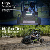 60V STEALTH Series All-Terrain 2-Seat Electric Youth Go-Kart, (2) 8Ah Batteries and Dual Port Charger