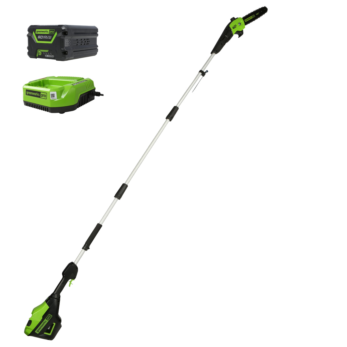 60V 10" Brushless Pole Saw, 2.0Ah Battery and Charger Included