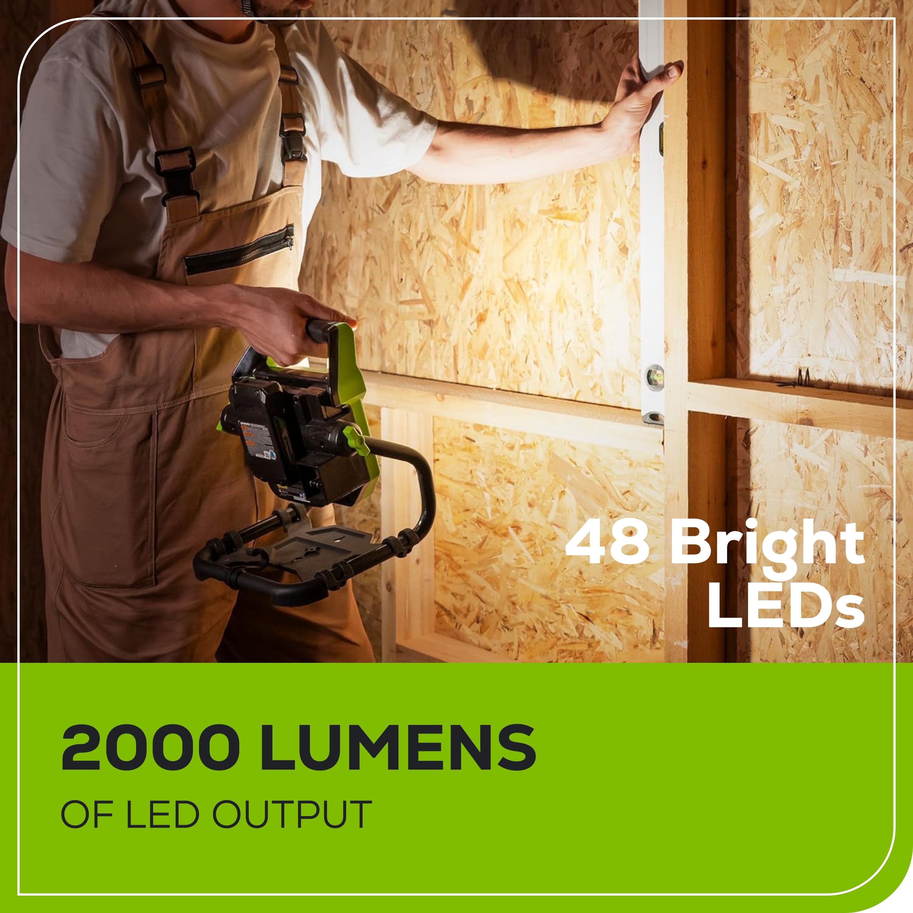 24V AC/DC 2000 Lumen LED Work Light (Tool Only) – Greenworks Tools