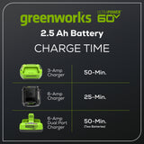 Batterie 60 V Pro X-Range 2,5 Ah