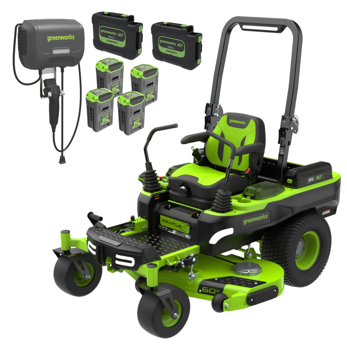 60V 60" MaximusZ Zero Turn Mower, (2) 20.0Ah, (4) 8.0Ah Batteries and 1.5 kW Charger Included