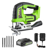 24V Blushless Jig Saw, 2.0Ah Battery & Charger Included