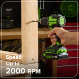 24V Cordless Battery 400 in-lbs Drill / Driver and 1950 in-lbs Impact Driver – (2) 2.0Ah USB-C Batteries & 65W USB-C Fast Charger Included