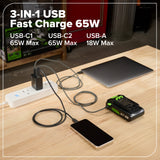 Ensemble 24 V de 6 outils électroportatifs sans balais Greenworks, avec (1) batterie USB-C de 4,0 Ah et (1) batterie USB-C de 2,0 Ah, et chargeur rapide USB-C de 65 W.