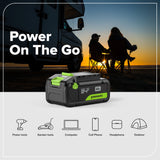 Ensemble 24 V de 6 outils électroportatifs sans balais Greenworks, avec (1) batterie USB-C de 4,0 Ah et (1) batterie USB-C de 2,0 Ah, et chargeur rapide USB-C de 65 W.