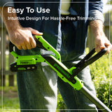 24V 12" Brushless String Trimmer & 515 CFM Blower, 3.0Ah Battery, 65W Type-C Charger and 3-FT Cable Included