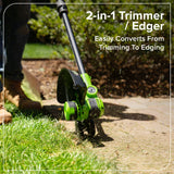 24V 12" Brushless String Trimmer & 515 CFM Blower, 3.0Ah Battery, 65W Type-C Charger and 3-FT Cable Included