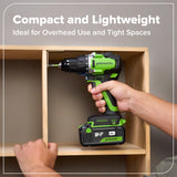 Perceuse-visseuse à batterie 24 V, 1/2 pouce, 800 po-lb – Batterie USB-C 4,0 Ah et chargeur rapide USB-C 65 W inclus