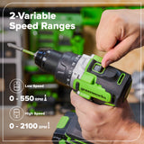 Perceuse-visseuse à batterie 24 V, 1/2 pouce, 800 po-lb – Batterie USB-C 4,0 Ah et chargeur rapide USB-C 65 W inclus