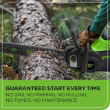 Greenworks 80V 16" Brushless Cordless Chainsaw, 2.5Ah Battery and Charger Included