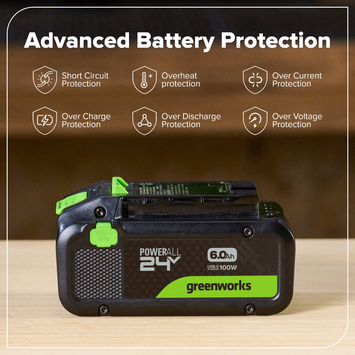 24V 6.0Ah High Power Battery with Type-C USB Port