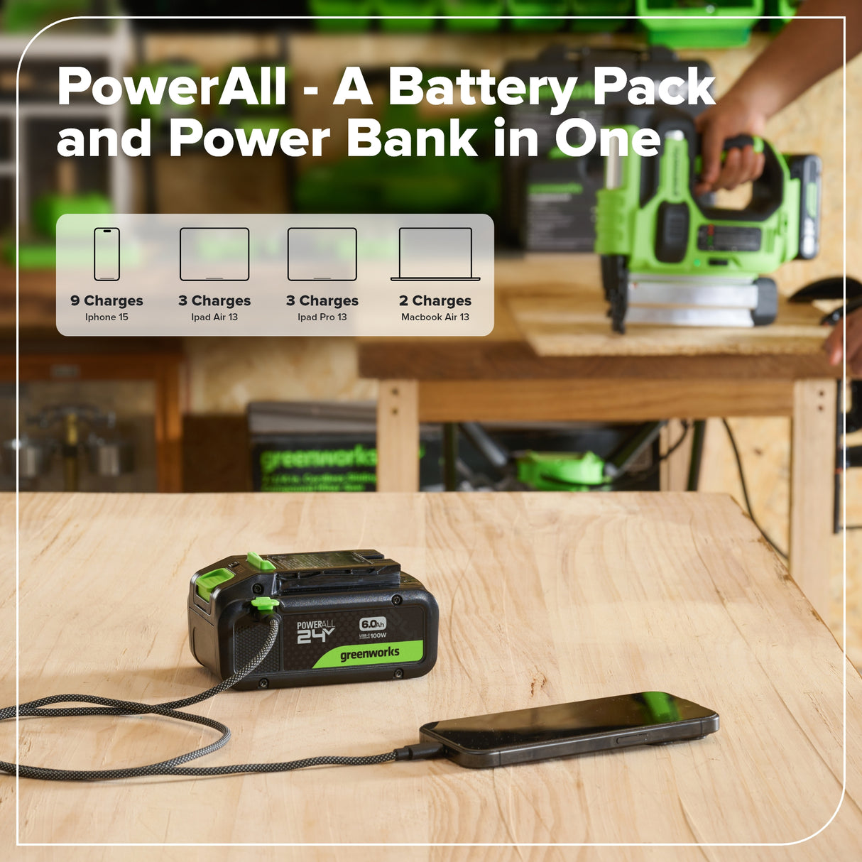 24V 6.0Ah High Power Battery with Type-C USB Port