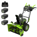 Souffleuse à neige à deux phases 80V MAXIMUS de 28 po, (3) batteries de 4,0 Ah et chargeur à deux ports de 8 A